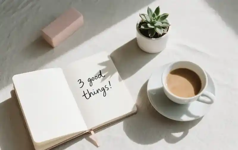 Start a “3 Good Things” journal: Write down three small joys each night