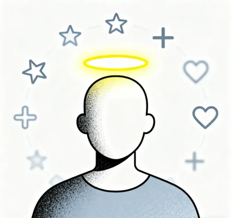 Illustration of the Halo Effect showing how one trait influences overall perception