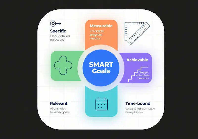 SMART goals infographic as a strategy to overcome perfectionism
